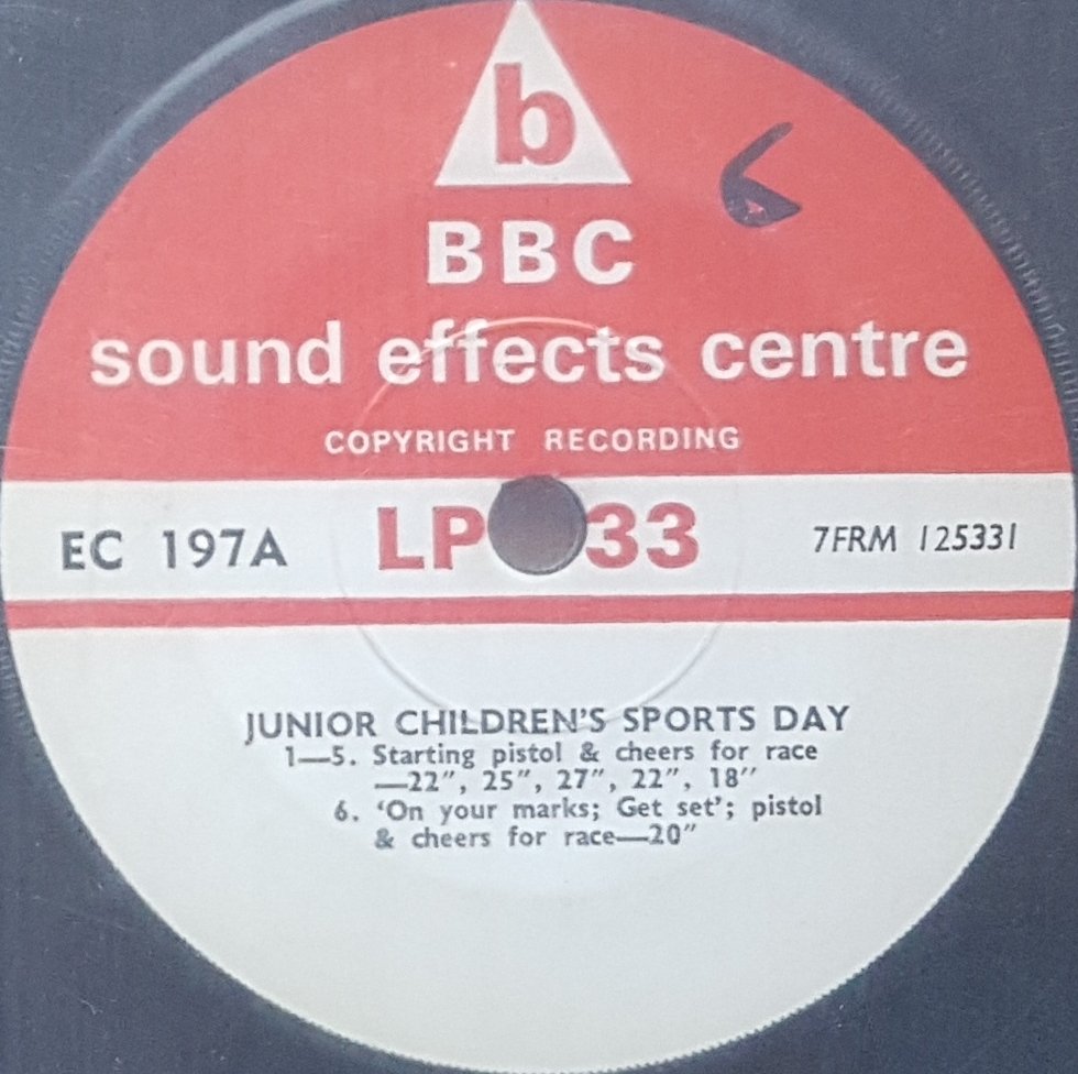 EC 197A Junior children's sports day Not registered from the BBC records and Tapes library Label